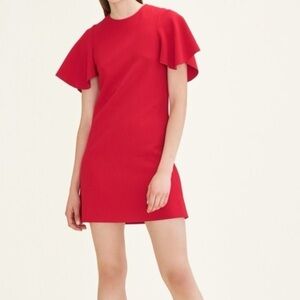 Maje Rastel Mini Dress Red Butterfly Sleeve